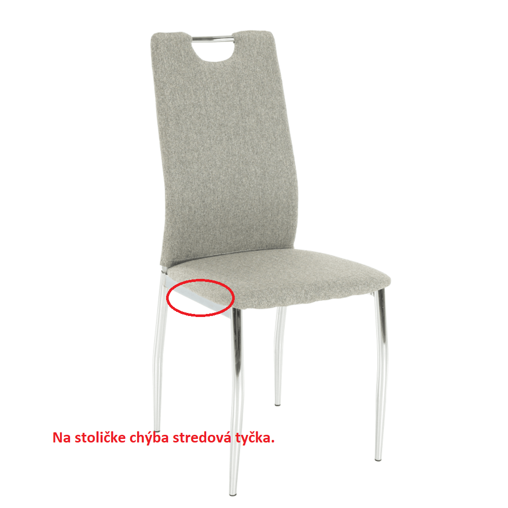 Jedálenská stolička, béžový melír/chróm, OLIVA NEW P2, poškodený tovar